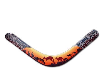 Kangaroo Pelican Boomerangs - Beautiful Art Boomerang!