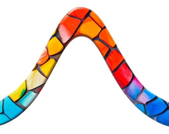 Nika Wooden Boomerang - Textured Art Design for Kids & Adults