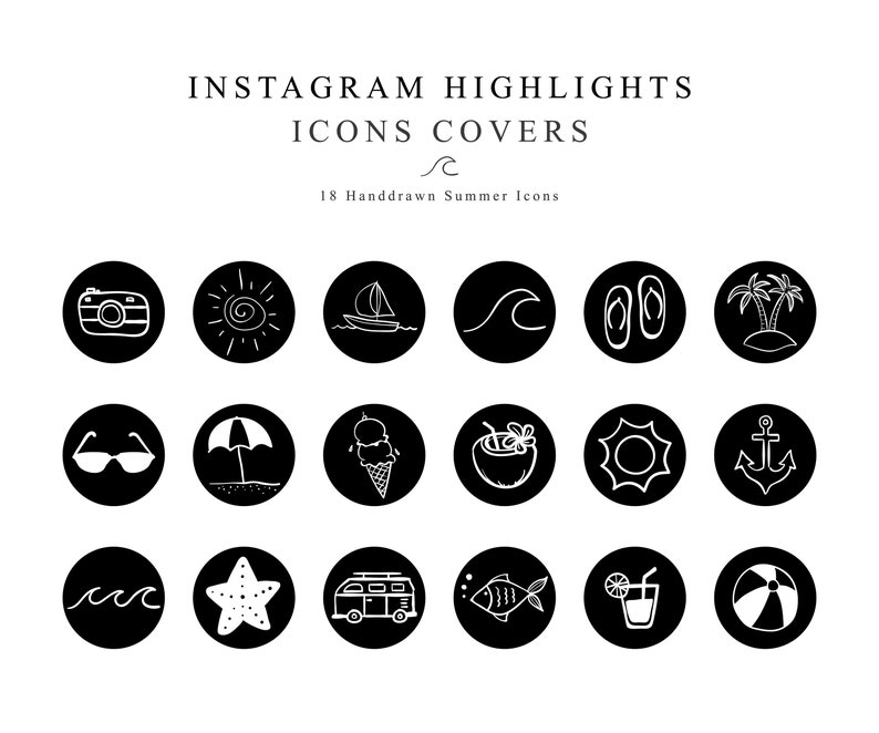 Instagram Story Highlights Covers Summer Vacation Icons - Etsy