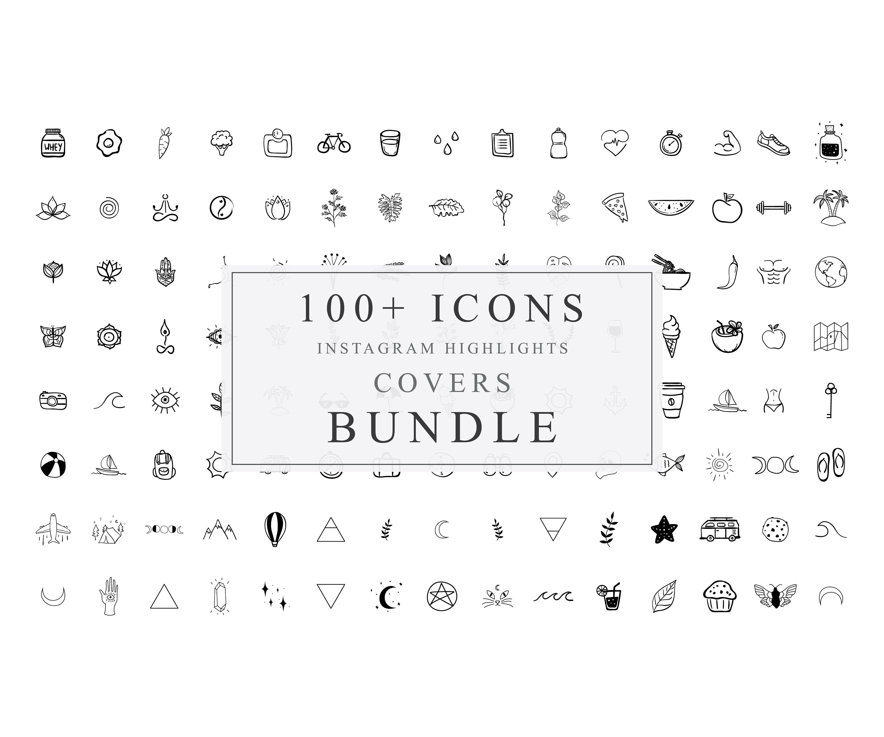 Instagram Story Highlights Cover Icons BUNDLE Handdrawn Etsy