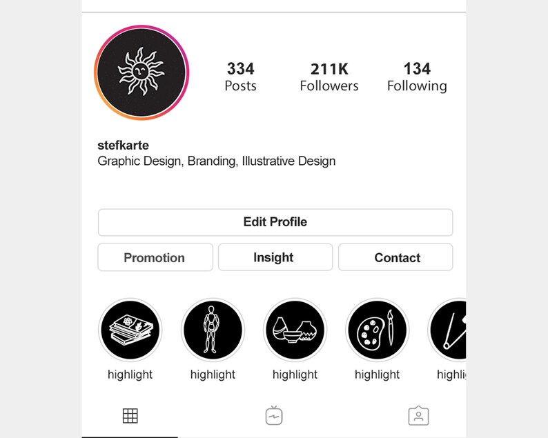 Instagram Story Highlights Covers Icons Artist / Crafting Etsy