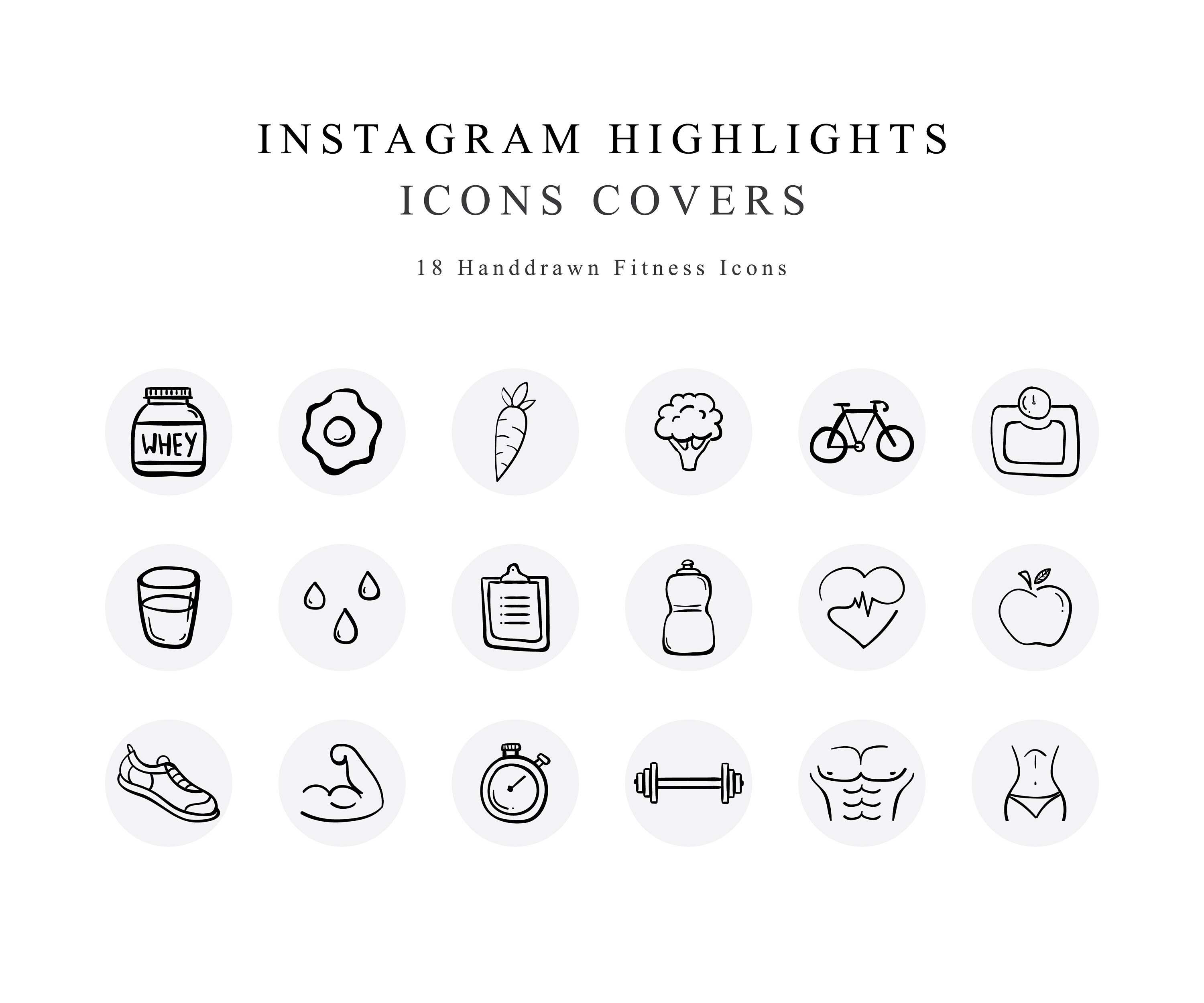 Instagram Story Highlights Cover Icons BUNDLE Handdrawn Etsy