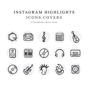 Instagram Story Highlights Cover Icons Musik Handgezeichnete Etsy