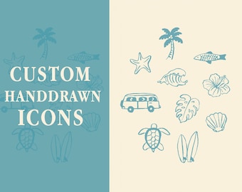 Unique Custom Handdrawn Icons - Illustrations for your Project - Website - Social Media