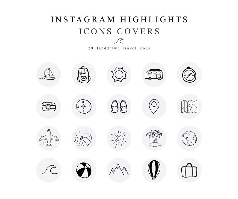 Instagram Story Highlights Covers Travel Vacation Icons - Etsy Canada