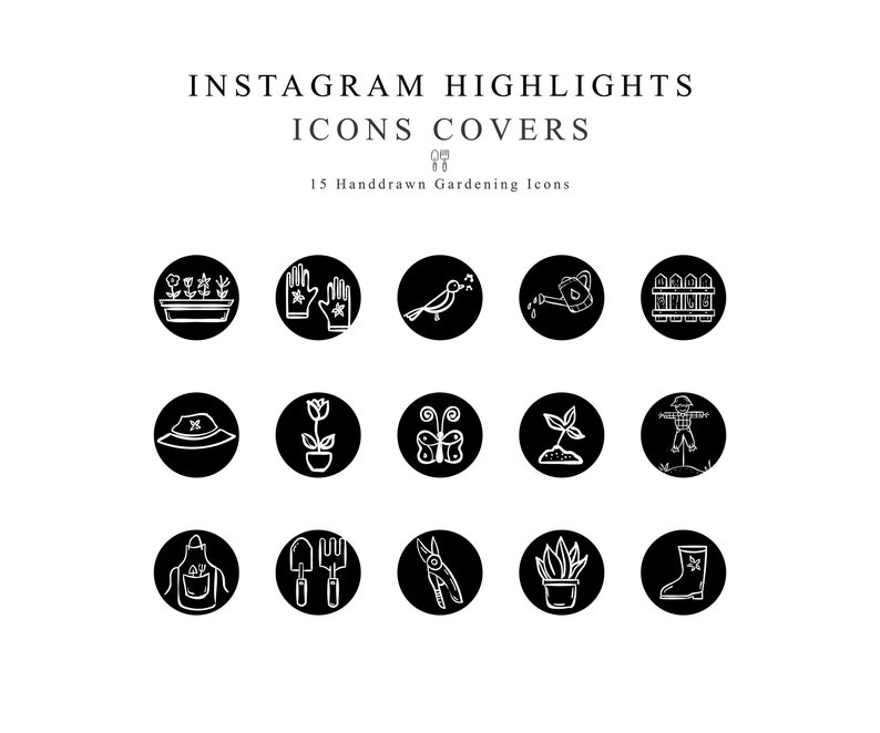 Instagram Story Highlights Cover Icons Gardening Handdrawn | Etsy