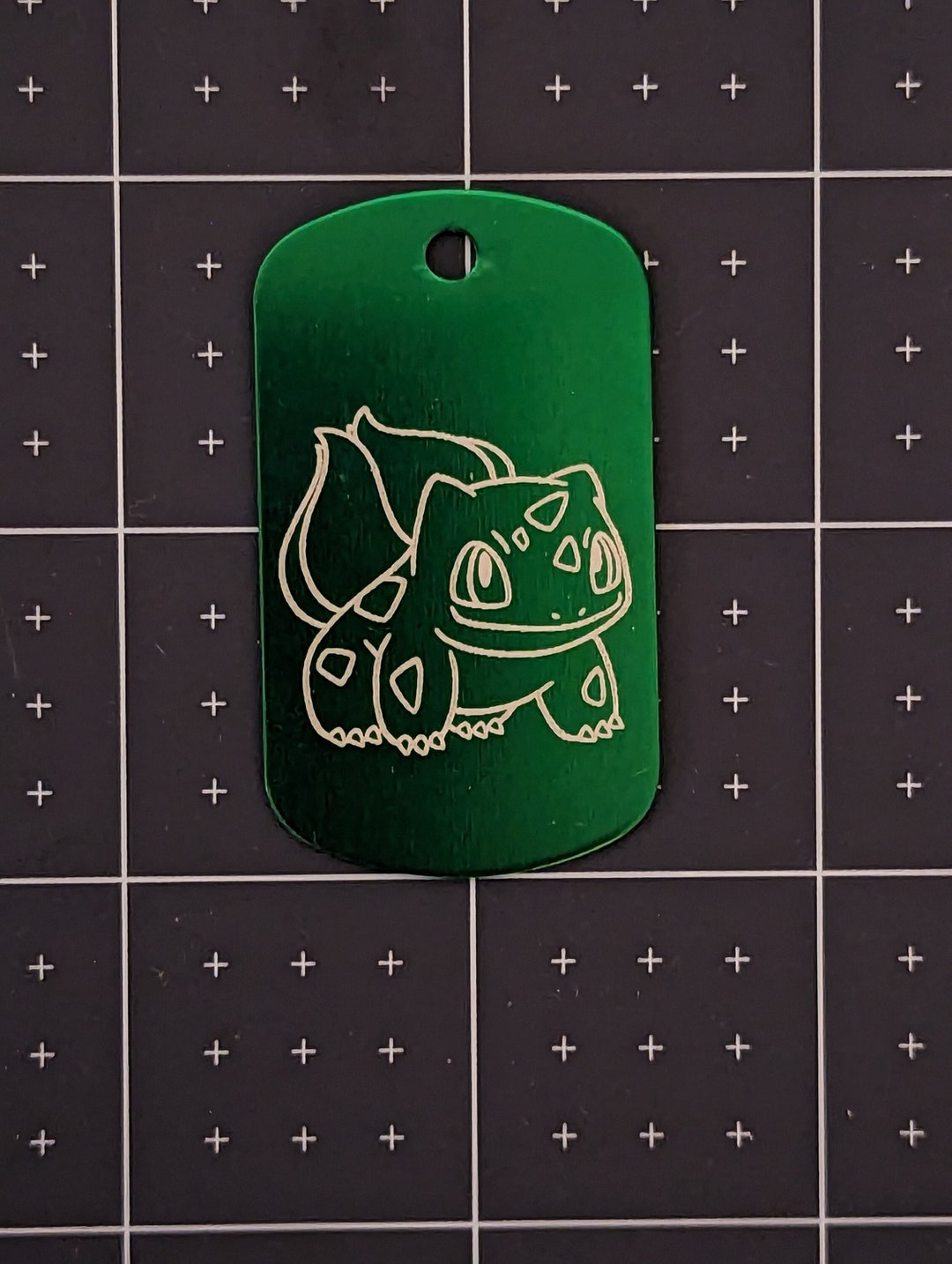 Laser Engraved Pokemon Bulbasaur Letter Keychain Dog Tag - Etsy