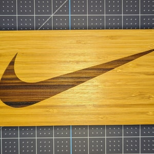 Laser Engraved Nike Logo Magnetic Bamboo Tobacco Rolling Tray