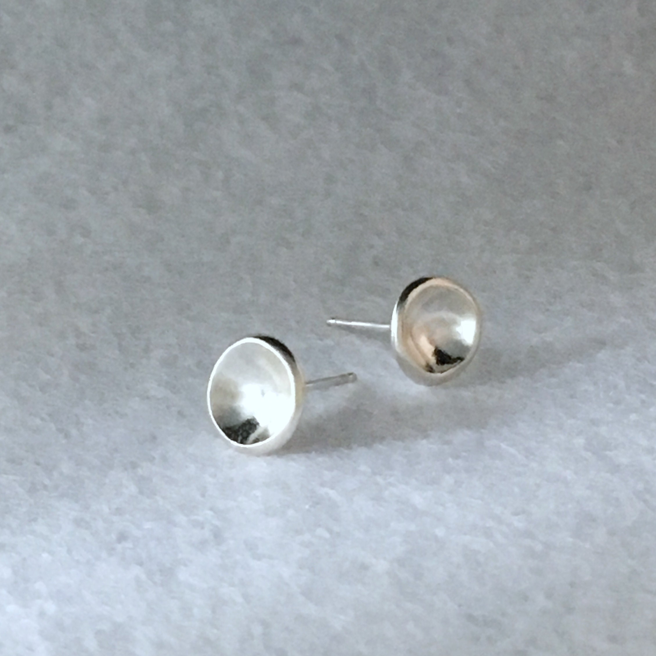 Simple Dimple Fine Silver Studs. Simple Elegant and | Etsy UK