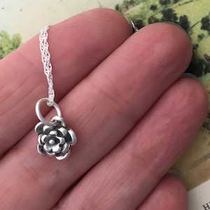 Sterling Silver Flower Necklace, Gift for Her, Flower
