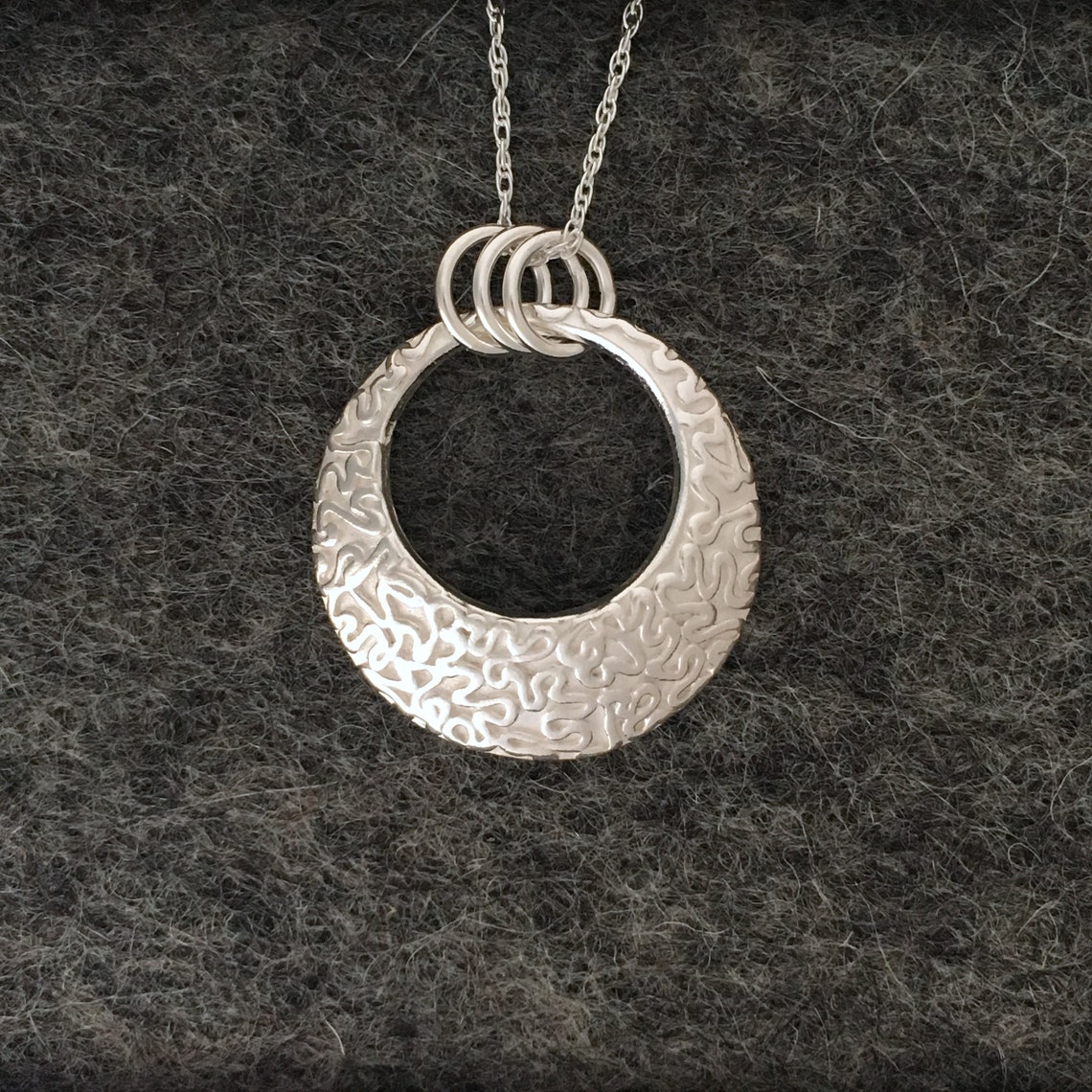Stunning Handmade Round Pendant in Fine Silver. A solid silver Etsy