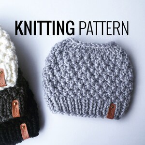 Patrón de gorro con moño de adoquines - Talla de mujer (Descarga digital)