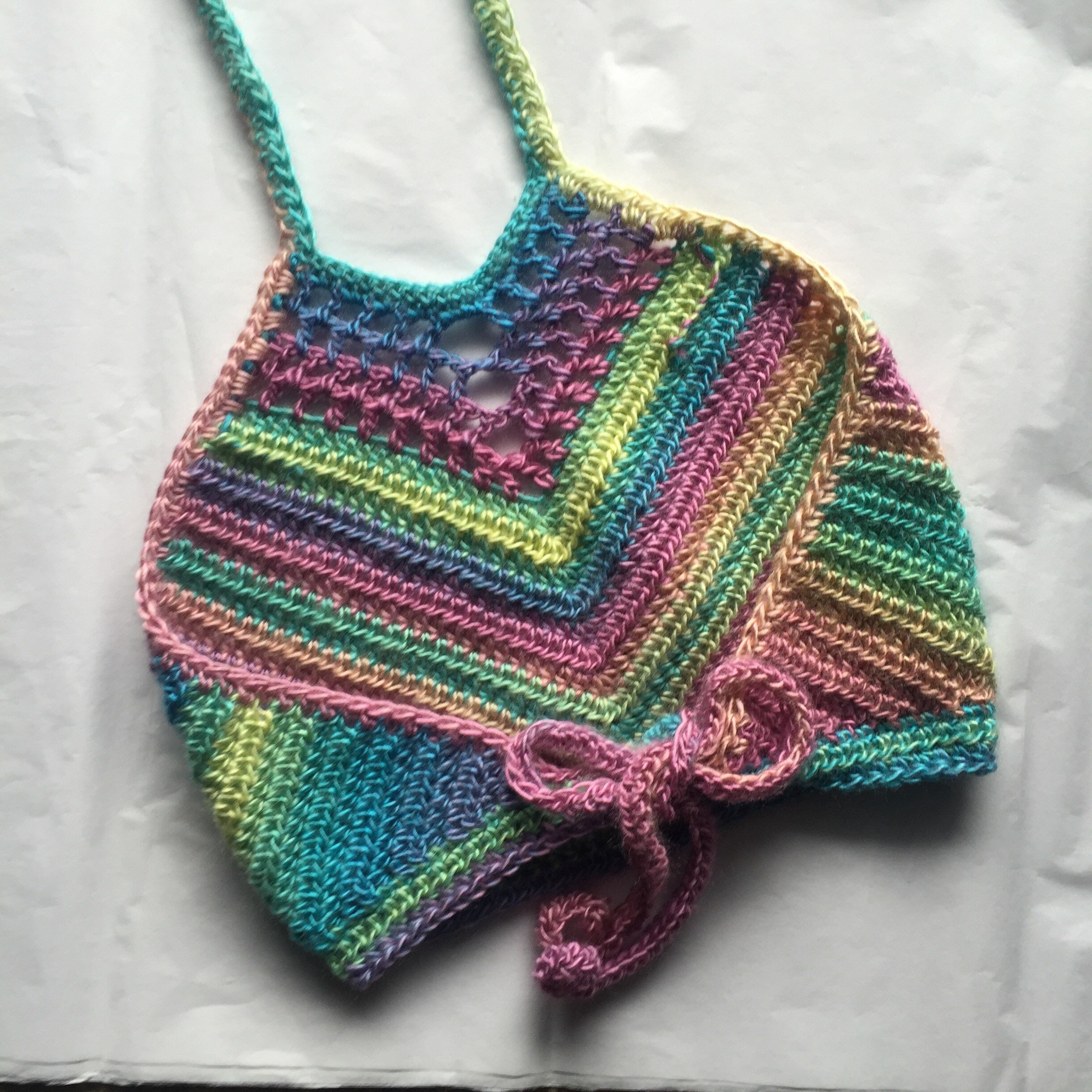 Rainbow festival top crochet halter top crochet bralette | Etsy