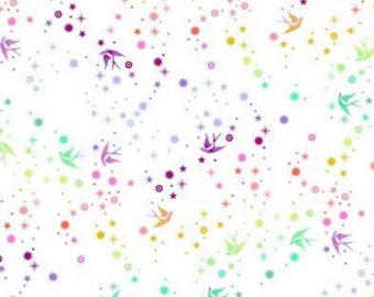 TRUE COLORS by Tula Pink for Free Spirits PWTP133.WHITE Fairy Dust 100% Cotton Quilting Fabric. Yardage
