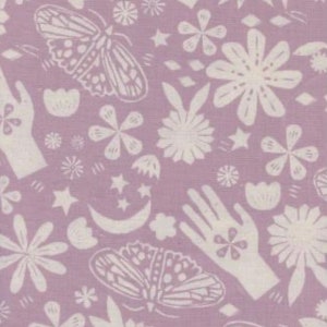 Cotton and Steel  Moonrise Dream Lilac unbleached cotton fabric A4067-002