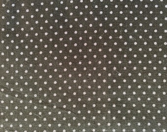 Cranston Village 100% Quilting Cotton Fabric V.I.P. 2010 out of print black background, Grey Dots