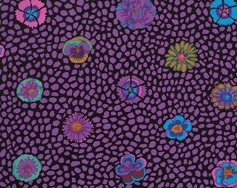 Guinea Flower Purple PWGPO59, Kaffe Fassett Collective, Kaffe Classics, Purple Fabric, Quilt Fabric, Floral, Shabby Chic, Fabric By The Yard