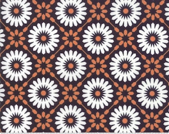Midnight Magic, Mums midnight Pumpkin Fabric by April Rosenthal for Moda  # 24080 24