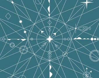 Compass in Isle -From Hopscotch in Century Prints By Alison Glass 100% quilting cotton fabric, yardage Andover Fabrics