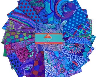 Kaffe Fassett Royal Charm Pack – 100% Cotton 5-Inch Fabric Squares (42 Pieces)