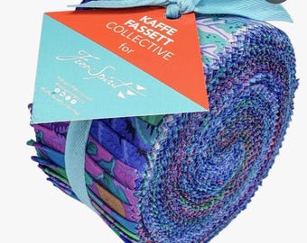 Kaffe Classics Plus 2.5" Strip Roll (Jelly Roll) in Royal Classic Plus by Kaffe Fassett for Free Spirit (FB4DRGP.ROYAL)