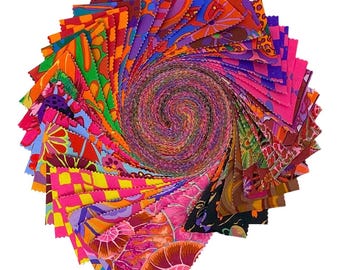 Kaffe Fassett Jelly Roll: August Hot 2025 Free Spirit Fabric