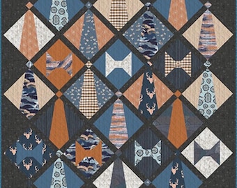 Dear Dad Quilt Kit - Free Shipping - AGF - 65" x 65" - Exclusive Pattern & Fabric, Binding included, Art Gallery Holiday Bundle