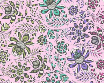 Tula Pink Roar Wild Vine Blush Wide Backing Fabric 108" - QBTP016.BLUSH