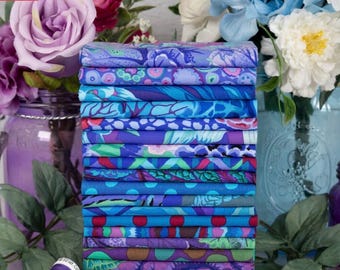 Kaffe Fassett Classic Plus Royal Precut Fat Quarter Bundle   20 pieces, Free Spirit Fabrics