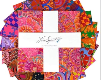 Kaffe Fassett Collective August 2024 layer cake in Hot by Free Spirit fabrics 42 pieces