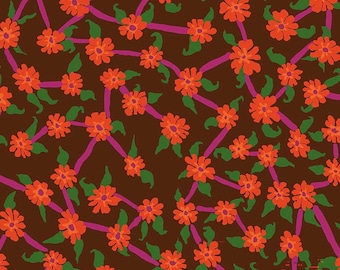 Kaffe Fassett Collective-Mayflower Brown-August 2026, Free Spirit Fabrics, sold by the yard