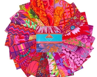 Kaffe Classics Plus 5" Square Pack (Charm Pack) in Ruby by Kaffe Fassett for Free Spirit (fb6cpgp.ruby)