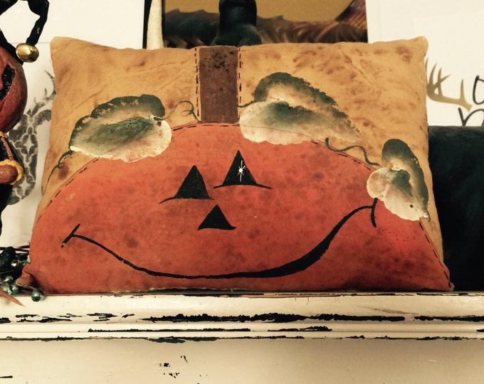 Featured listing image: Primitive, Rustic, Fall,Pumpkin Pillow,Jack o Latern