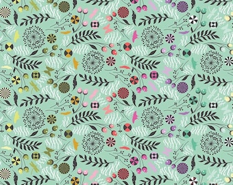 Tula Pink- Prince Charming-DejaVu Fabric-Dandelion Sweetmint-PWTP279.Sweetmint, Quilting cotton by the yard