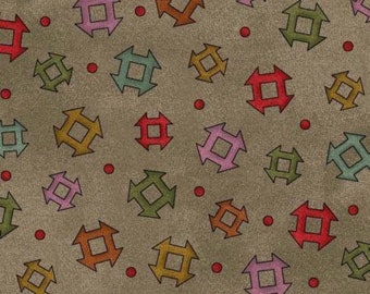 Home Sweet Home Flannel by the yard, Maywood Studio by Bonnie Sullivan Cobblestone grey Churn Dash MASF9494-K