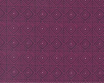 Parlor Diamonds Plum 11966 26  Moda fabrics by Crystal Manning, Diamond shape ,Sold by the yard
