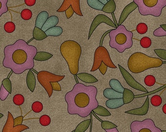Home Sweet Home Flannel by the yard, Maywood Studio by Bonnie Sullivan Tossed Flowers MASF9411-K