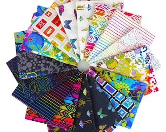 Color Wheel Fat Quarter Bundle 16 pieces, 18x24 Alison Glass for Andover Fabrics