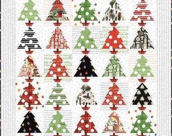 Tannenbaum Patch- Christmas Tree Quilt Kit. Designed by J Wrecker Frish by Riley Blake 58x58” includes everything but backing