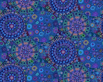 Kaffe Fassett Collective Classics Millefiore Blue GP92. Blue- This is for a half yard piece. Free Spirit Fabric