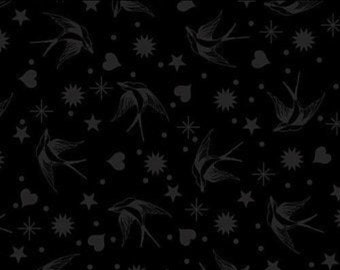 Linework  Fairy Flakes 5” squares charm pack- Ink Black Tula Pink- Free Spirit Fabrics