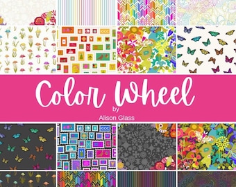 Color Wheel, jelly Roll by Alison Glass for Andover Fabrics Jelly roll - 40, 2.5" x 42" Fabric Strips