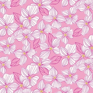 Wandering by Stephanie Organes for Andover Fabrics A 760 color E, pink flowers, sold by the yard