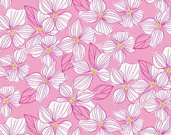 Wandering by Stephanie Organes for Andover Fabrics A 760 color E, pink flowers, sold by the yard