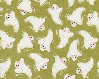 Hey Boo Witchy Green ghosts  5211 17 by Lella Boutique for Moda Fabrics- sold by the yard
