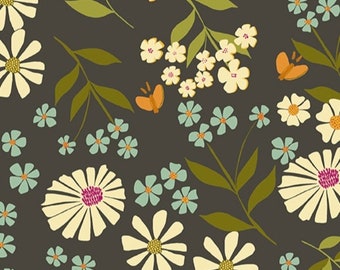 Winged Garden Andover Fabrics by Alexandra Bordallo. Midnight 1067 K