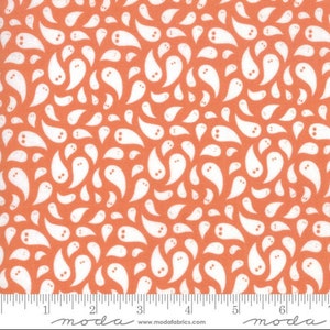 Midnight Magic, Pumpkin Ghosted Fabric by April Rosenthal for Moda  # 24081 12 ghosts