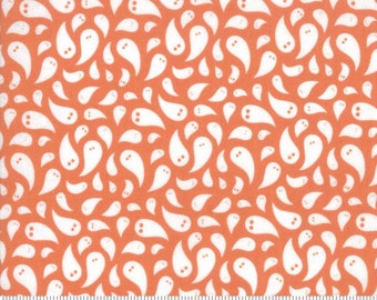 Midnight Magic, Pumpkin Ghosted Fabric by April Rosenthal for Moda  # 24081 12 ghosts