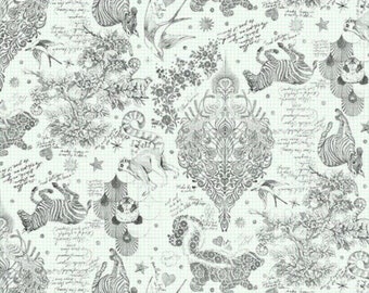 Tula Pink from Free Spirit Fabrics- QBTP005. Paper- Linework  Sketchyer Paper 108”. Cotton Sateen- OOP this is for 1/2 yard listing