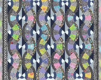 Contrast Fanfare Quilt Kit by Kaffe Fassett-EPP-Pattern and Paper Pieces Pack included